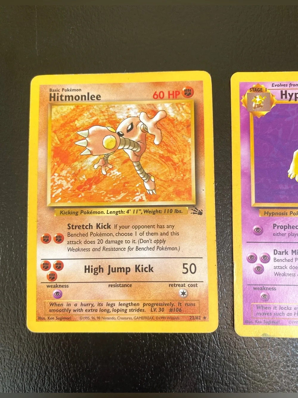 Pokemon Cards Hitmonlee 22/62, Hypno 23/62 & Muk 28/62